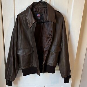 Elegant Dark Brown Womens Leather Bomber Jacket